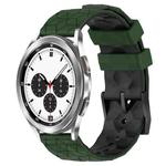 For Samsung  Galaxy Watch 4 Classic 42mm 20mm Football Pattern Two-Color Silicone Watch Band(Armygreen+Black)