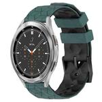 For Samsung  Galaxy Watch 4 Classic 46mm 20mm Football Pattern Two-Color Silicone Watch Band(Olive Green + Black)