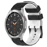 For Samsung  Galaxy Watch 4 Classic 46mm 20mm Football Pattern Two-Color Silicone Watch Band(Black+White)