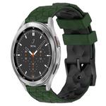 For Samsung  Galaxy Watch 4 Classic 46mm 20mm Football Pattern Two-Color Silicone Watch Band(Armygreen+Black)