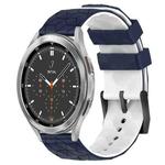 For Samsung  Galaxy Watch 4 Classic 46mm 20mm Football Pattern Two-Color Silicone Watch Band(Midnight Blue + White)