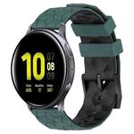 For Samsung Galaxy Watch Active 2 40mm 20mm Football Pattern Two-Color Silicone Watch Band(Olive Green + Black)