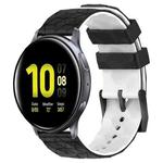 For Samsung Galaxy Watch Active 2 40mm 20mm Football Pattern Two-Color Silicone Watch Band(Black+White)