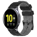 For Samsung Galaxy Watch Active 2 40mm 20mm Football Pattern Two-Color Silicone Watch Band(Black+Grey)