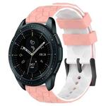For Samsung Galaxy Watch 42mm 20mm Football Pattern Two-Color Silicone Watch Band(Pink+White)