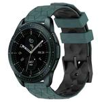 For Samsung Galaxy Watch 42mm 20mm Football Pattern Two-Color Silicone Watch Band(Olive Green + Black)