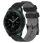 For Samsung Galaxy Watch 42mm 20mm Football Pattern Two-Color Silicone Watch Band(Black+Grey)