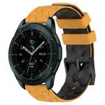 For Samsung Galaxy Watch 42mm 20mm Football Pattern Two-Color Silicone Watch Band(Yellow+Black)