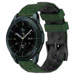 For Samsung Galaxy Watch 42mm 20mm Football Pattern Two-Color Silicone Watch Band(Armygreen+Black)