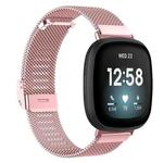 For Fitbit Versa 4 / Versa 3 / Sense 2 / Sense Integrated Milan Buckle Fine Mesh Metal Watch Band(Pink)