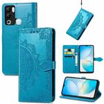 For Infinix Hot 12i Mandala Flower Embossed Leather Phone Case(Blue)