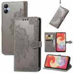 For Samsung Galaxy A04e Mandala Flower Embossed Leather Phone Case(Gray)