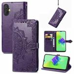 For Tecno Spark 9 Pro Mandala Flower Embossed Leather Phone Case(Purple)