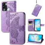 For Infinix Hot 12i Butterfly Love Flower Embossed Leather Phone Case(Lavender)