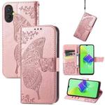 For Tecno Spark 9 Pro Butterfly Love Flower Embossed Leather Phone Case(Rose Gold)