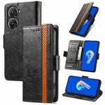 For Asus Zenfone 9 CaseNeo Splicing Dual Magnetic Buckle Leather Phone Case(Black)