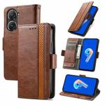 For Asus Zenfone 9 CaseNeo Splicing Dual Magnetic Buckle Leather Phone Case(Brown)