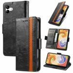 For Samsung Galaxy A04 CaseNeo Splicing Dual Magnetic Buckle Leather Phone Case(Black)