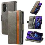 For Tecno Pova 3 CaseNeo Splicing Dual Magnetic Buckle Leather Phone Case(Gray)