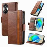 For ZTE Blade V40s CaseNeo Splicing Dual Magnetic Buckle Leather Phone Case(Brown)