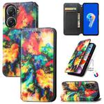 For Asus Zenfone 9 CaseNeo Colorful Magnetic Leather Phone Case(Colorful Cloud)