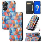 For Asus Zenfone 9 CaseNeo Colorful Magnetic Leather Phone Case(Rhombus Mandala)