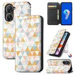 For Asus Zenfone 9 CaseNeo Colorful Magnetic Leather Phone Case(Rhombus)