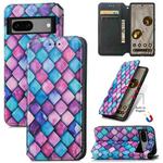 For Google Pixel 7A CaseNeo Colorful Magnetic Leather Phone Case(Purple Scales)