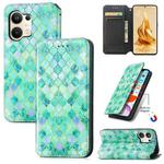 For OPPO Reno9 CaseNeo Colorful Magnetic Leather Phone Case(Emerald)