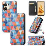 For OPPO Reno9 CaseNeo Colorful Magnetic Leather Phone Case(Rhombus Mandala)