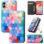 For Samsung Galaxy A04E CaseNeo Colorful Magnetic Leather Phone Case(Colorful Cube)