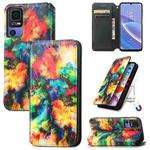 For TCL 40 SE CaseNeo Colorful Magnetic Leather Phone Case(Colorful Cloud)