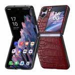 For OPPO Find N2 Flip Crocodile Grain Phone Case(Red)