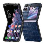For OPPO Find N2 Flip Crocodile Grain Phone Case(Blue)