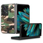 For OPPO Find N2 Camouflage Leather Back Cover Phone Case(Green)