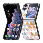 For OPPO Find N2 Flip Colored Drawing Leather Skin Back Cover Phone Case(Rhombus)
