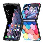 For OPPO Find N2 Flip Colored Drawing Leather Skin Back Cover Phone Case(Colorful Cube)