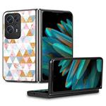 For OPPO Find N2 Colored Drawing Leather Skin Back Cover Phone Case(Rhombus)