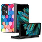 For OPPO Find N2 Colored Drawing Leather Skin Back Cover Phone Case(Colorful Cube)