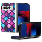For Google Pixel Fold Colored Drawing Leather Skin Back Cover Phone Case(Purple Scales)
