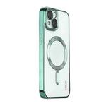 For iPhone 14 ENKAY Electroplated MagSafe Shockproof TPU Phone Case with Lens Film(Green)