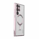 For Samsung Galaxy S22 Ultra 5G ENKAY Electroplated MagSafe Shockproof TPU Phone Case with Lens Film(Pink)