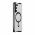 For Samsung Galaxy S23 ENKAY Hat-Prince Magnet Slim Clear Case Electroplated Shockproof Camera Protection Cover(Black)