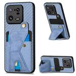 For Xiaomi 13 Pro Carbon Fiber Wallet Flip Card Holder Phone Case(Blue)