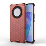 For Honor X9A Shockproof Honeycomb Phone Case(Red)