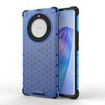 For Honor X9A Shockproof Honeycomb Phone Case(Blue)