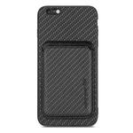 For iPhone 6 Plus / 6S Plus Carbon Fiber Leather Card Magsafe Magnetic Phone Case(Black)