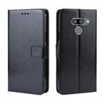 Retro Crazy Horse Texture Horizontal Flip Leather Case for LG K50 /LG Q60, with Holder & Card Slots & Photo Frame(Black)