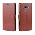 Retro Crazy Horse Texture Horizontal Flip Leather Case for LG K50 /LG Q60, with Holder & Card Slots & Photo Frame(Brown)