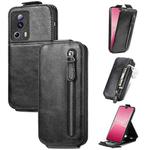 For Xiaomi 13 Lite Zipper Wallet Vertical Flip Leather Phone Case(Black)